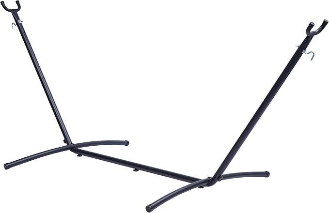 Double Classic Hammock with Stand for 2 Person- Indoor or Outdoor Use-with Carrying Pouch-Powder-Coated Steel Frame - Durable 450 Pound Capacity，Brown/Gray Striped (Blue and Green)