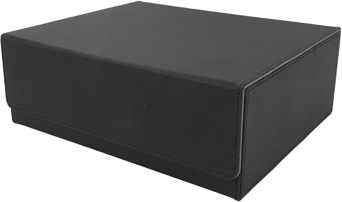 Card Deck Box, 3 Rows Card Storage Box/Cover Large Capacity Magnetic Closure PU Leather/Cover for Game Cards (#1)