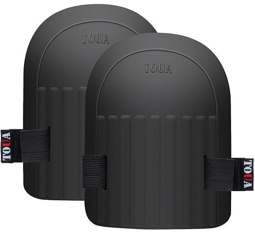 TOUA Gardening Knee Pads Lightweight Waterproof Foam Kneepads with Soft Inner Layer, Unisex-Adult, Easy Fit & Clean with Adjustable Straps for Home, Work, Garden, Cleaning, Flooring, Construction Work(Black)