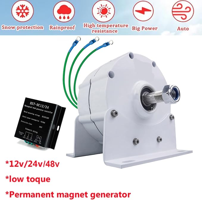220v, 12000W 12V-220V Gearless Permanent Magnet Generator with Base 3 Phase AC Output Low RPM Free Energy Power Generator for Hydraulic/Wind Power