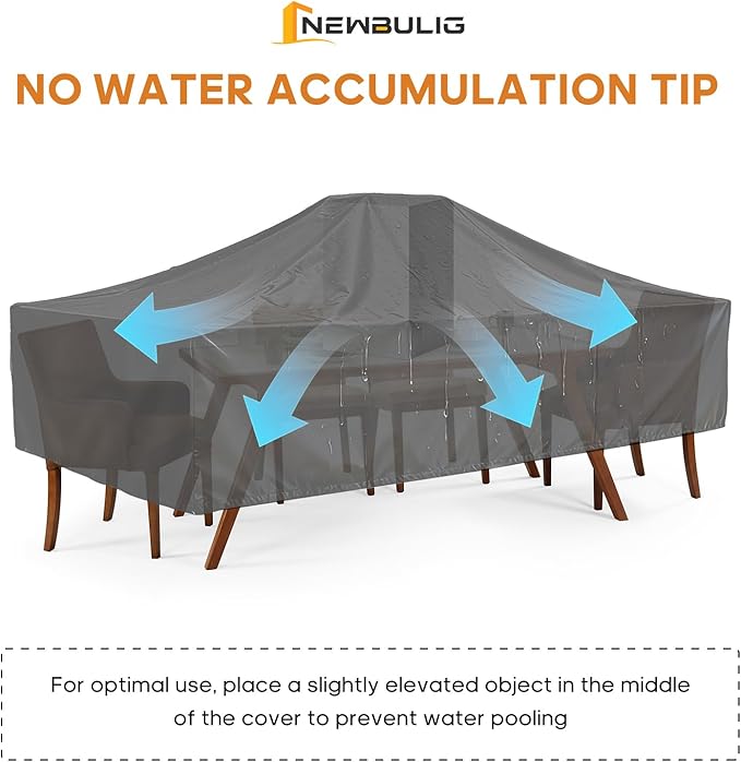 NEWBULIG Waterproof Patio Furniture Covers, Heavy-Duty 600D 108"L x 82"W x 28"H All-Weather Outdoor Furniture Cover Anti-UV with Air Vent for Couch, Sectional Sofa, Table and Chair, Black