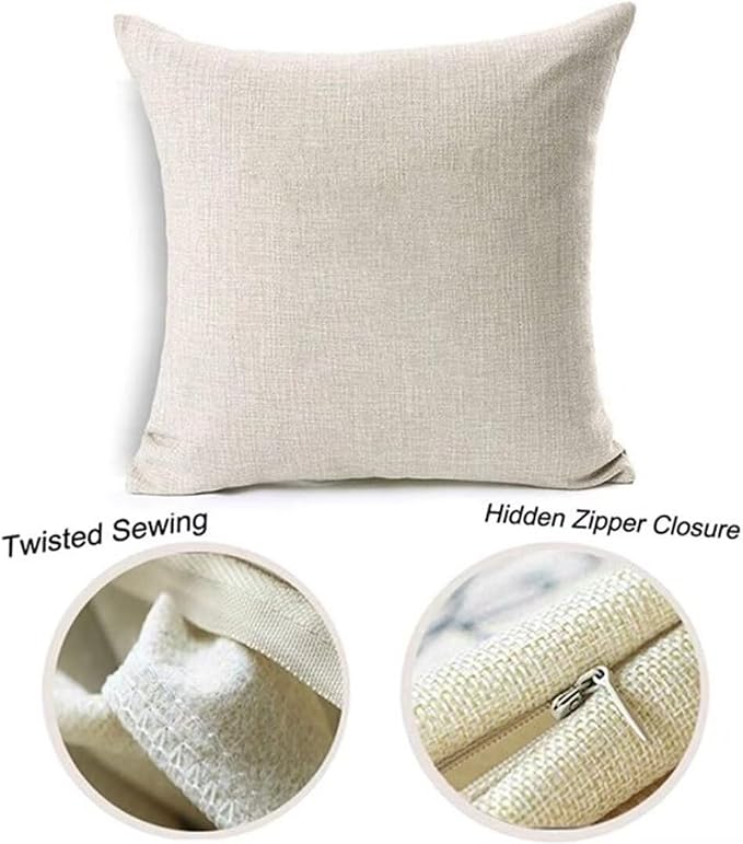 Throw Pillow Covers 12x12 in Set of 4 black Pillow Covers White Square Decorative Pillows Linen Outdoor Pillowcases With Invisible Zipper Sofa Cushion Covers for Couch Livingroom Car Home Decor Gifts