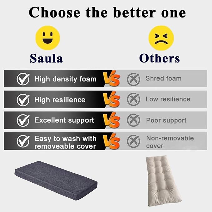 30x14 Inch Piano Bench Cushion w/ Washable Cover for Indoor Furniture,Gray | Non slip high density foam bench seat cushion for kitchen dining room,shoe storage, entry way,window, settee