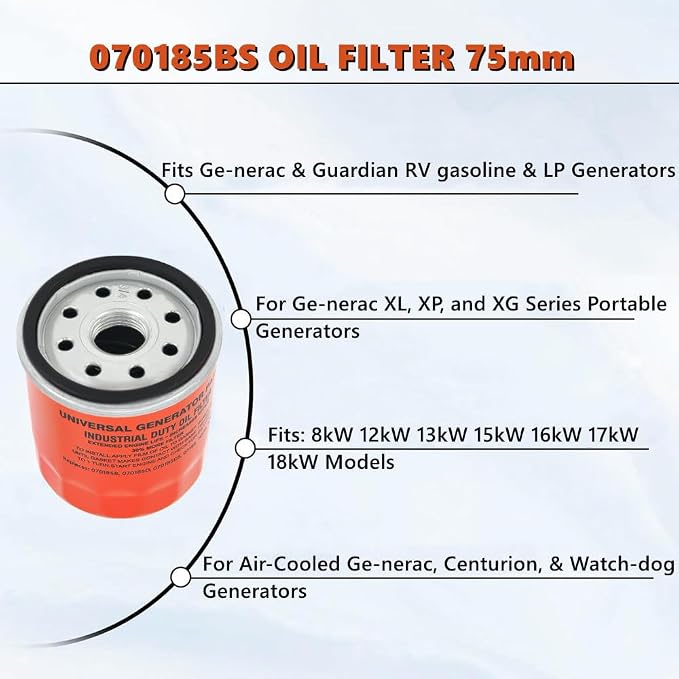 75mm 070185BS Oil Filter Replaces Ge-nerac 070185B 070185D 070185DS 070185 70185 Generators (1)