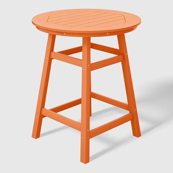 WestinTrends Malibu 5-Piece HDPE Outdoor Patio Dining Bar Bistro Table Set with Counter High Round Bar Stools