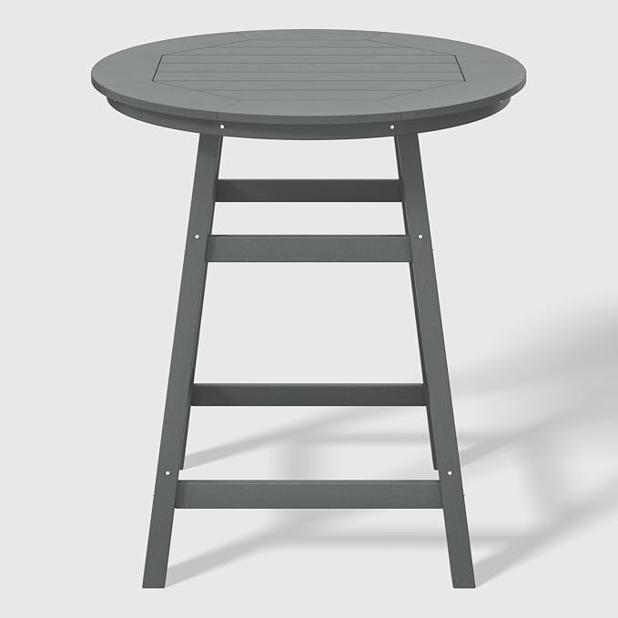 WestinTrends Malibu 5-Piece HDPE Outdoor Patio Dining Bar Bistro Table Set with Counter High Round Bar Stools