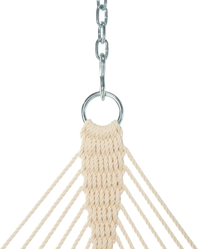 Hatteras Hammocks Cast Slate Sunbrella Pillowtop Hammock with Free Extension Chains & Tree Hooks, Handcrafted in The USA, Accommodates 2 People, 450 LB Weight Capacity, 13 ft. x 55 in.