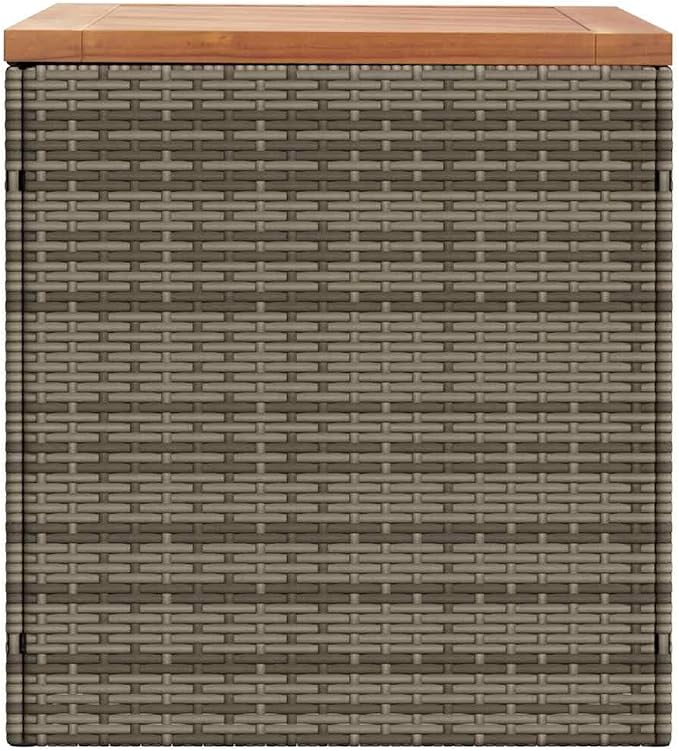 Outdoor Garden Storage Box with Seat, Weather-Resistant PE Rattan Deck Box for Patio, Backyard, and Balcony, Rectangular Container for Cushions and Tools, Grey