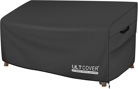 ULTCOVER Patio Furniture Sofa Cover 102W x 35D x 35H inch Waterproof Outdoor 4-Seater Couch Cover, Black