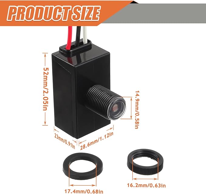 4 Pack Dusk to Dawn Sensor 120-277V Photoelectric Switch Photocell Light Sensor Hardwired Post Eye Light for Most Outdoor Lighting Fixtures