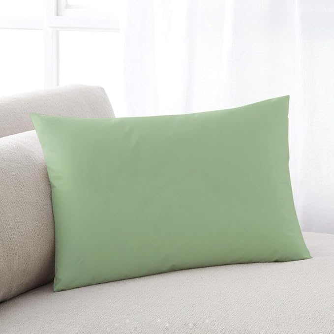 Outdoor Waterproof Throw Pillows Light Green Watercolor Patio Pillows,Decorative Pillow Covers with Insert,Pillow Cushion Case for Garden Couch Sofa Solid Color