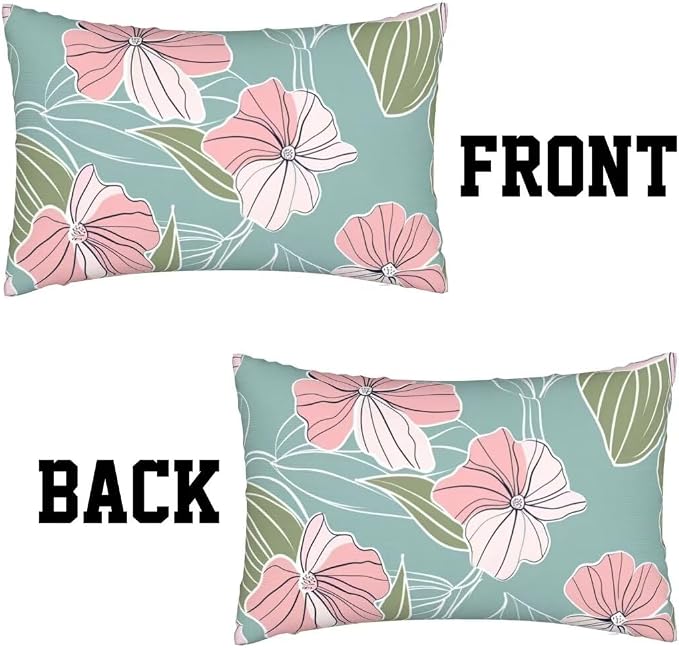 Throw Pillow Covers 20 x 28 Inch Pillow Covers Set of 2 Couch Pillows for Living Room, Blue Throw Pillows, Soft Accent Pillows Rectangular Decorative Pillows for Bed Sofa Farmhouse Decor, Pink J119