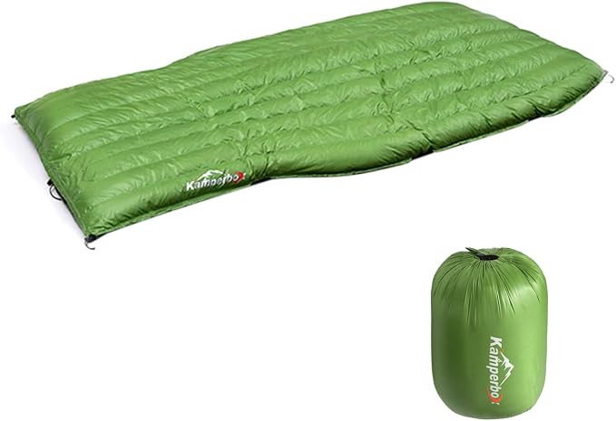 Camping Hammock Duvet with Duck Down Fill, All Weather Windproof Underquilt for Backpacking and Hiking, Lightweight Hybrid Sleeping Gear for Outdoor Adventures (Green)