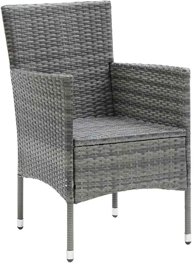 3 pcs Modern Patio Dining Set & Patio Furniture Black Glass Outdoor Dining Set Balcony Furniture for Lawn Backyard Front Porch 31.5 x 31.5 x 29.1 in