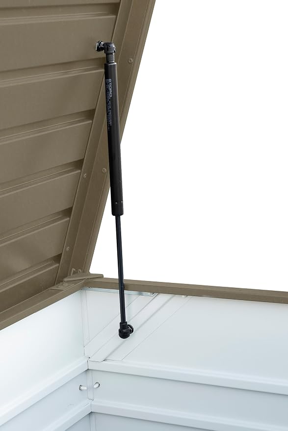 Biohort LeisureTime 210 Gallon Metal Deck Box, Bronze | 71 L x 31 W x 27.9 H, Durable Large Outdoor Storage, Locking, Waterproof, Soft Close, Tools, Cushions, Pool, 20 Year Warranty