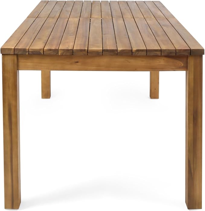 Christopher Knight Home Rosita Extendable Acacia Wood Outdoor Dining Set for 6, Expandable Patio Dining Table and Chairs Set of 6, Solid Wood Outdoor Dining Armchair and Table Set, Teak+Natural Washed