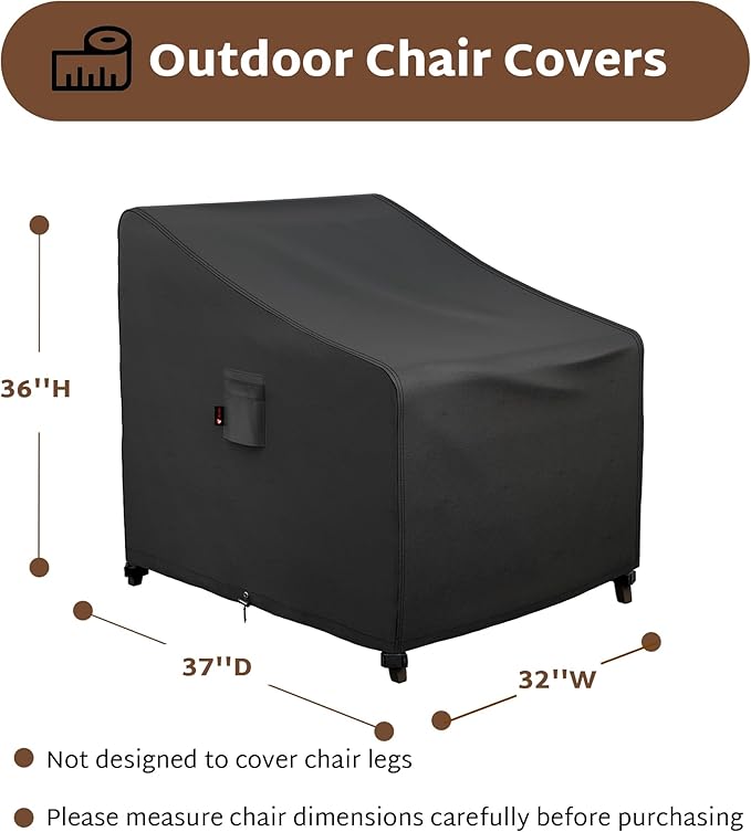 iBirdie Waterproof Outdoor Chair Covers 32W 37D 36H inch 2 Pack Patio Furniture Covers