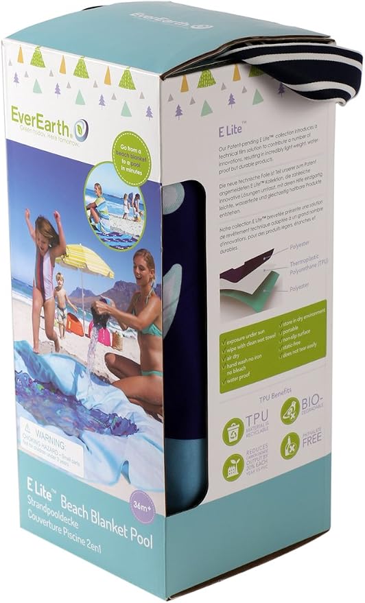 EverEarth E Lite Waterproof Beach Blanket & Kiddie Pool, Blue