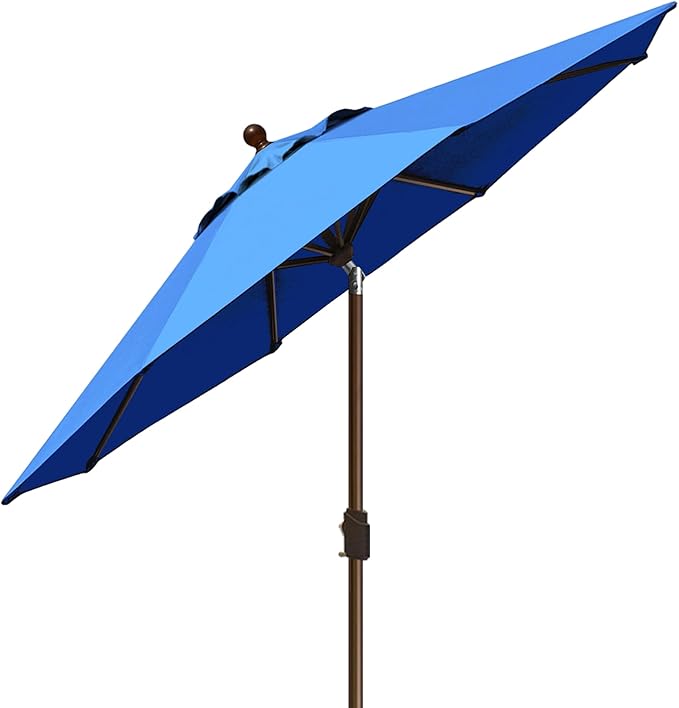 EliteShade USA 10-Year-Non-Fading 9Ft Market Patio Umbrella, UPF 50+ UV Protection Performance Sun Umbrella, Heavy Duty Commercial Grade Outdoor Table Umbrella with Crank & Tilt, Windproof Vented Top for Garden, Pool, Deck and Outdoor Playsets, Royal Blue
