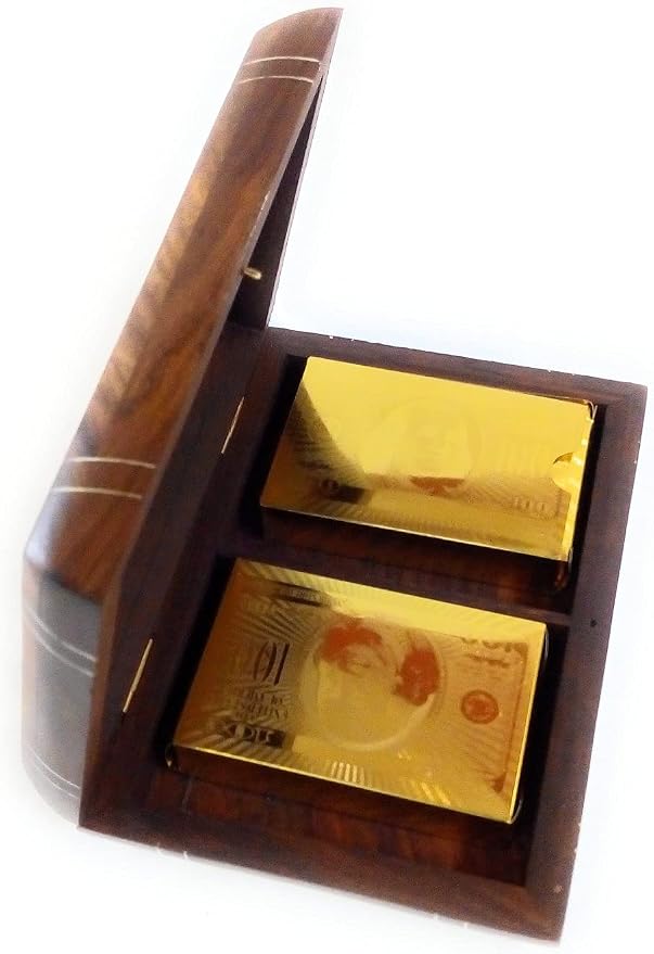 Premium Wooden Playing Card Box for 2 Decks – Handmade Double Deck Card Holder, Solid Wood Storage Case, Gift for Poker & Card Game Lovers (6.5x4.5 inch)