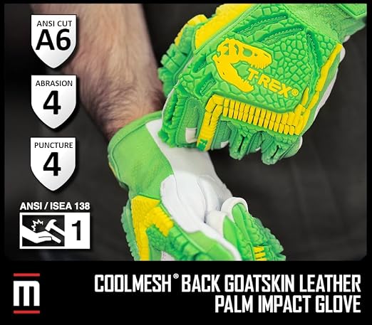 MAGID TRX743 ANSI A6 Cut-Resistant Windstorm Series® Hi-Vis Impact Gloves, 12 Pairs, Size 10/XL