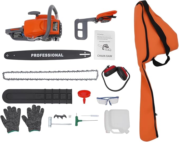 Gas Chainsaw 60CC, 22 Inch Gas Powered Chainsaw, 2 Stroke Chain Saw, Pull Start Chainsaws for Cutting Wood Tree Trimming