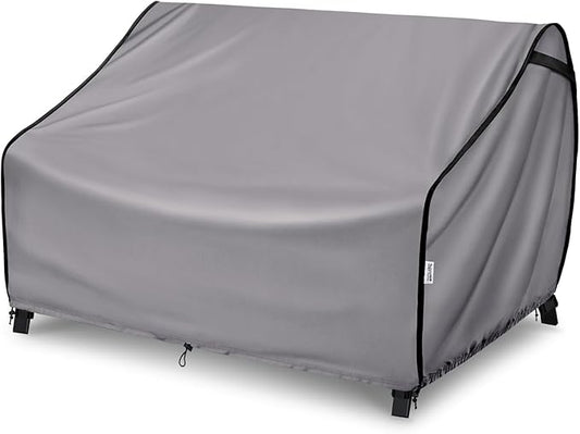 Outdoor Furniture Covers for Sofa Waterproof, Patio Loveseat Cover Tear Resistant, Fits up to 58W x 32.5D x 31H inches, Grey