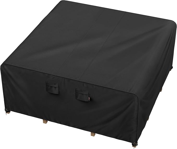 iBirdie Outdoor Patio Furniture Set Covers 144 x 144 inch Waterproof Weatherproof Square Cover, Heavy Duty 600D for Outside Dining Table and Chairs fit 136 x 136, 138 x 138, 130 x 130 inch