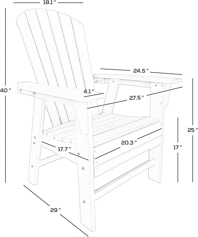 WestinTrends Dylan Adirondack Outdoor Dining Set for 6, All Weather Poly Lumber Patio Table and Chairs Set of 6, 71" Trestle Outdoor Table and Seashell Adirondack Dining Chair, Dark Green