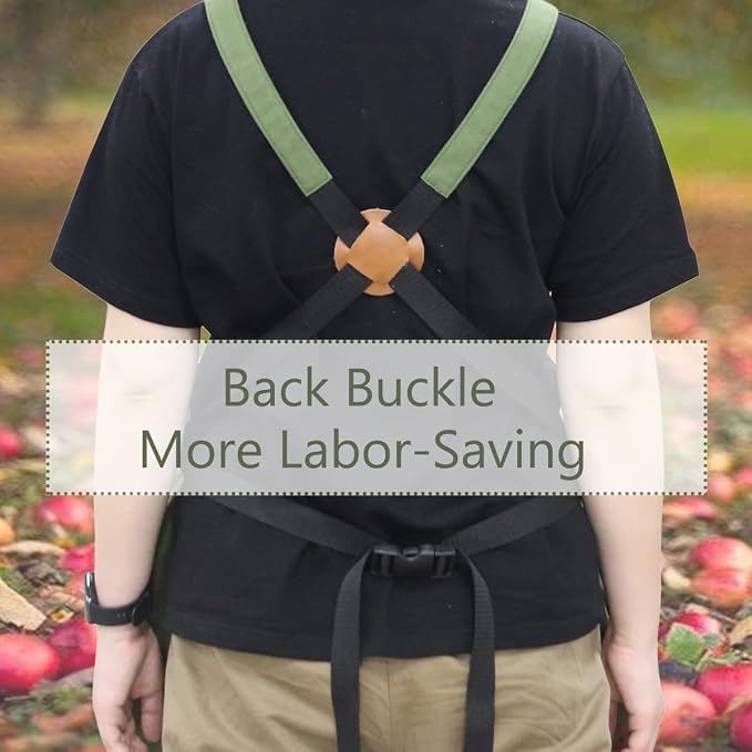 FCOUIID Harvest Apple Picking Bag - Waterproof 600D Fruit Storage Apron Pouch for Outdoor Orchard, Farm, Garden, Heavy Duty