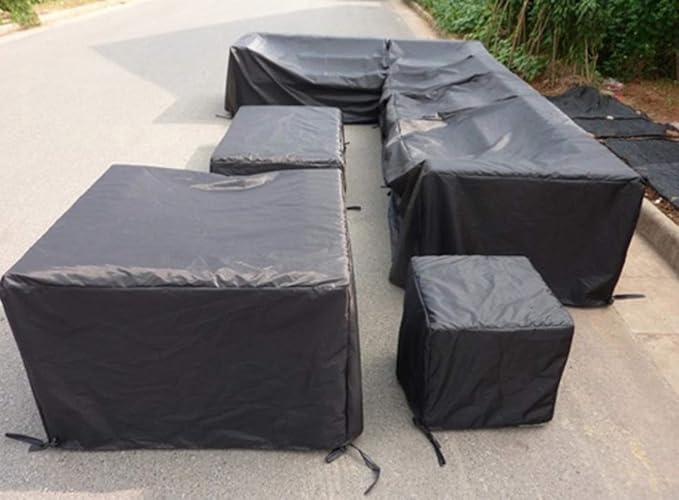 FLR 78x62x27in Patio Table Cover Veranda Rectanguler Black Waterproof Outdoor Dinner Protector Dust-Proof Table Desk Cover Furniture Covers with Storage Bags for Garden Outdoor Indoor Furniture Table