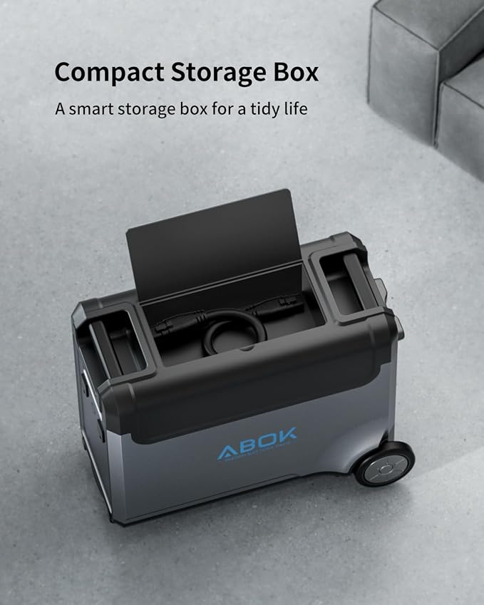 ABOK Ark3600 Portable Power Station Extra Battery with 200W Solar Panel for Ark3600, 3840Wh LiFePO4 Battery, 3600W Solar Generator for Garage, Home, Off-Grid Living, Camping, RV