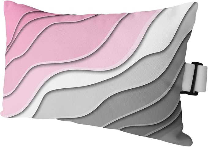 Outdoor Pillows Covers with Inserts Abstract Beach Aesthetic Grey to Pink Gradient Waterproof Pillow with Adjustable Strap Throw Pillows for Patio Furniture Recliner Lounge Chair, 11x16 inch, 1PCS