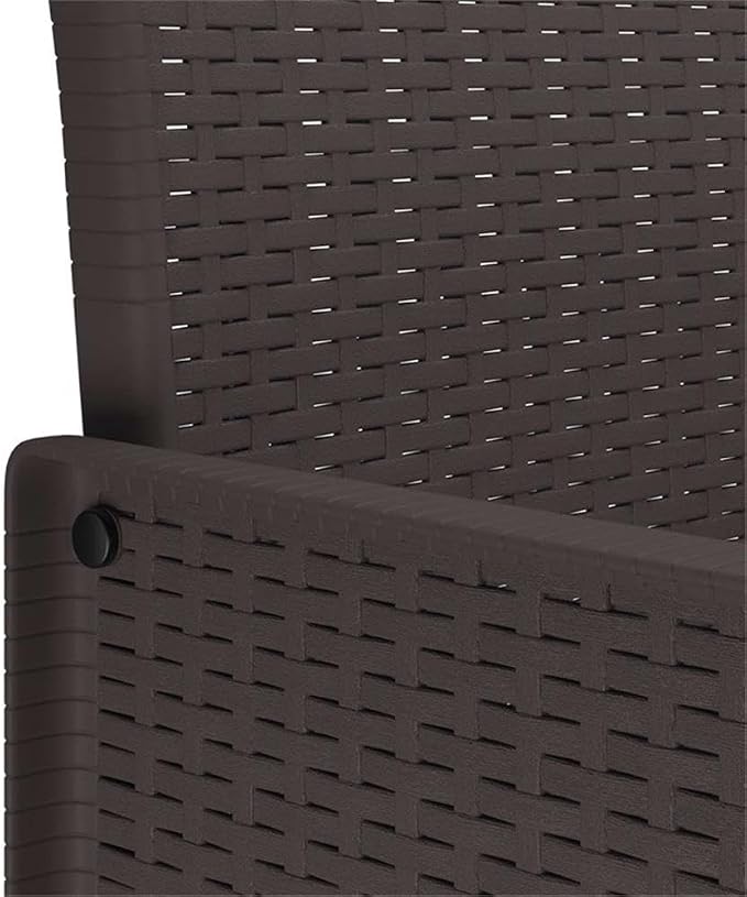 Afuera Living 15 Piece Poly Rattan Garden Dining Set, Brown Finish, Weather-Resistant Outdoor Patio Seating with Cushions, Flat Armrest Design, Spacious 157.5 x 39.4 in Setup for BBQs or Gatherings