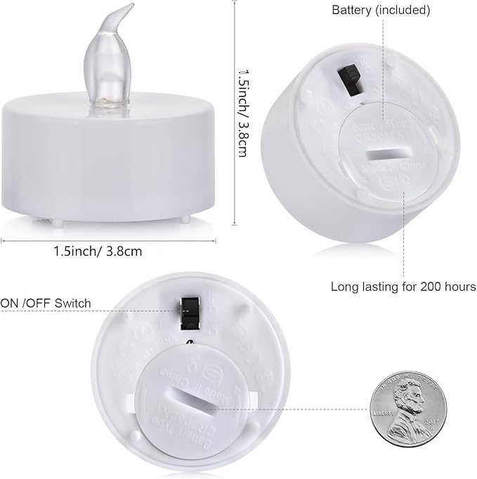 Flameless Tea Lights Candles, 150 Pack Battery Operated Led Electric Candle, Realistic Flickering Votive Fake Tealights, Long Lasting 200+Hours,for Wedding Party Home Decoration (Warm White)
