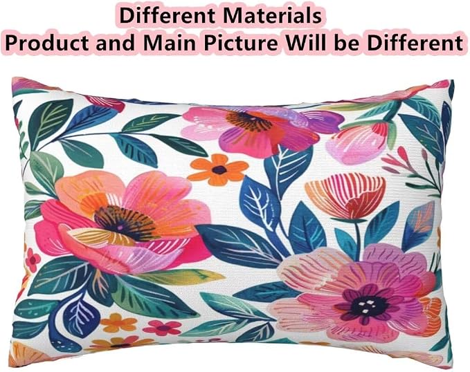Outdoor Pillows Waterproof Set of 2 Outdoor Pillow Covers 16x24 Inch, Pink Throw Pillows Flower Pillow Covers, Summer Garden Decorative Pillows Outdoor Pillows for Patio Furniture Car Home Decor-hs250