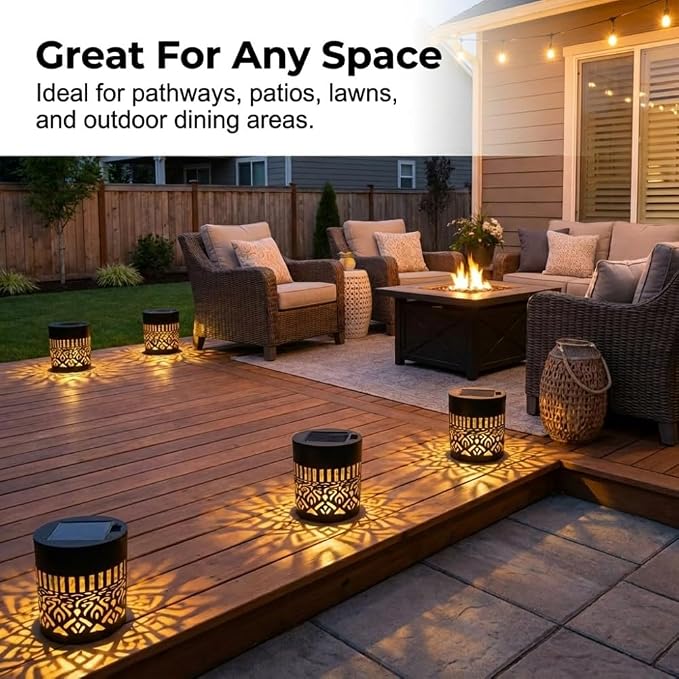 Decorative Solar Mandala Lights, Metal Solar Powered Outdoor Wall Lights Solar Powered Deck Step Stair Light, Waterproof Mandalas Fence Light for Garden Yard Backyard Post Patio Decor (2, Peony)