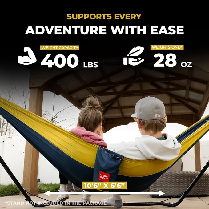 Grand Trunk Double Deluxe Hammock, 11 ft, 500 lb, Lightweight