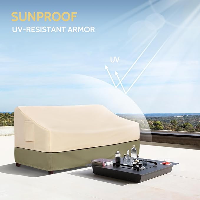 COSFLY Outdoor Furniture Patio Sofa Covers Waterproof, Outside Loveseat Covers Fits up to 54W x 38D x 35H inches