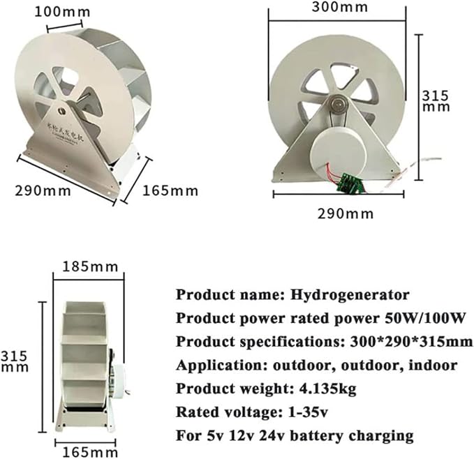 Hydroelectric Generator, Water Turbine Power Generator for Outdoor Use, Low-Speed Disc Type Waterwheel Energy Generator, Eco-Friendly Renewable Energy Solution