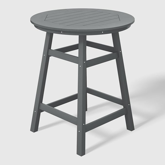 WestinTrends Malibu 5-Piece HDPE Outdoor Patio Dining Bar Bistro Table Set with Counter High Round Bar Stools