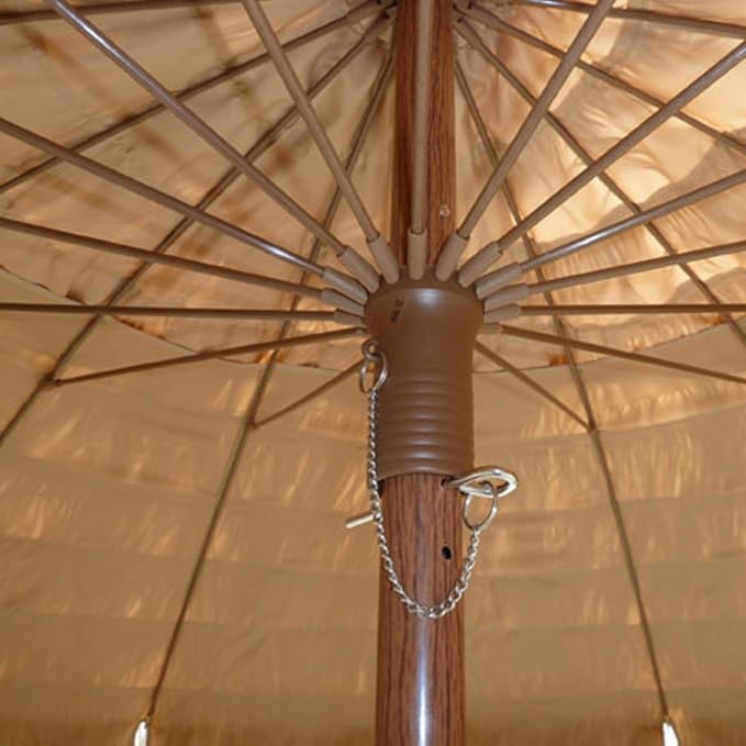 8' Hula Thatched Tiki Umbrella Natural Color,1.5 inch dia. Aluminium Pole,16 pcs Fiberglass Ribs, Plastic Straw Umbrella Canopy,Sun Protection UPF50+, Fabric Carry Bag Included
