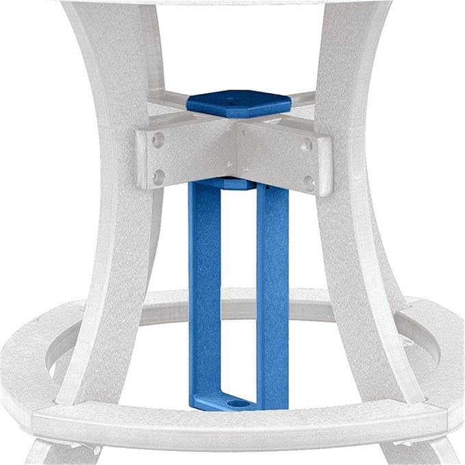 Pemberly Row Coastal 5-Piece Round Counter Height Dining Set, High-Density Poly Resin, Blue and White Finish, Fanback Swivel Armchairs, Durable Outdoor Patio Furniture for Seaside Environments