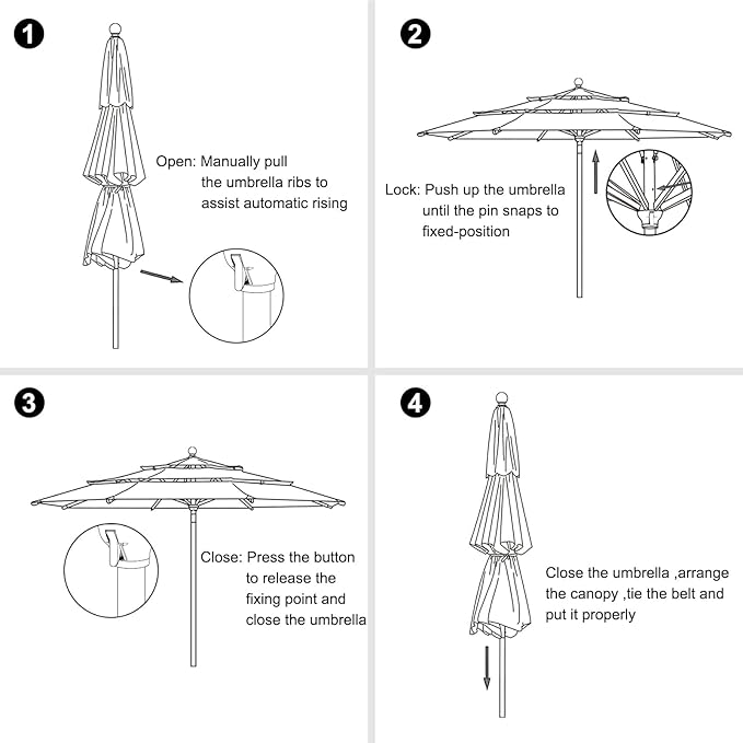 EliteShade USA 10-Year-Non-Fading 11ft 3-Tier Market Patio Umbrella, Commercial Grade Outdoor Table Umbrella with Cylinder Push-Up, Windproof & UPF 50+ UV Protection, Heavy Duty Ventilation for Garden, Deck, Pool, Backyard, Beach & Bistro, Teal