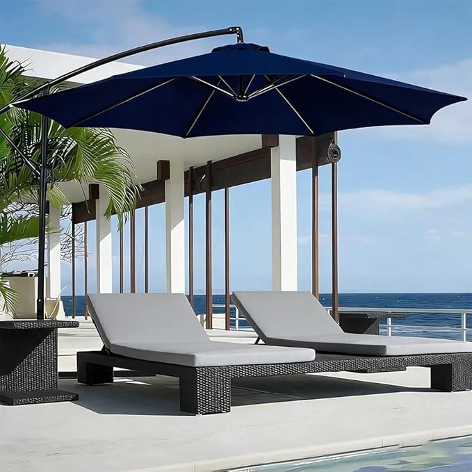 11ft – 8 Ribs Patio Umbrella Replacement Canopy,Waterproof UV-Resistant Outdoor Round Umbrella Top Cover for Outdoor Garden Deck Backyard