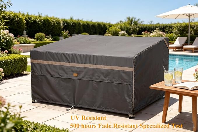 Heavy Duty Waterproof Outdoor Patio Loveseat Sofa Cover UV Resistant Patio Furniture Covers 3-4 Seater 104" W X 40" D X 33" H Dark Grey