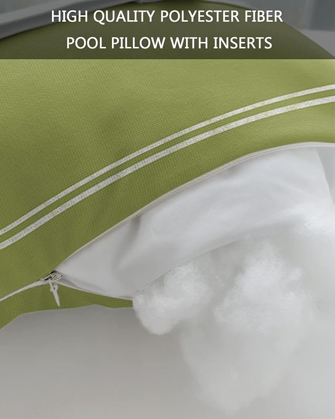 Outdoor Pillows Covers with Inserts Solid Color Olive Waterproof Recliner Pillow with Adjustable Strap Throw Pillows for Patio Furniture Pool Lounge Chair, 11x16 inch, 1PCS