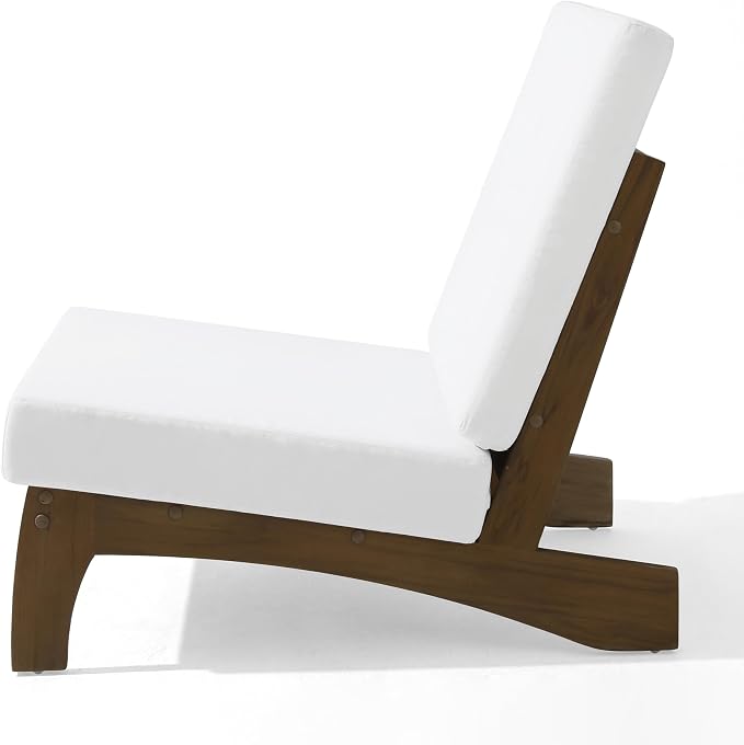 Pia Ricoo Patio Chairs Set of 2, Heavy Duty Wood Patio Furniture Set with Thick Cushions, Bistro Set All-Weather Outdoor Chairs for Balcony, Deck, Poolside, Porch - Beige