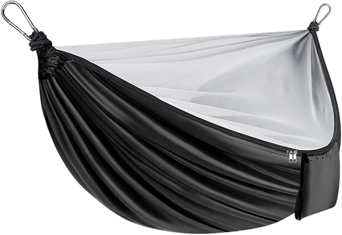 YSUEFIJO Travel Hammock with Mosquito Net, Hanging Hammock for Outdoor Adventures, Camping Hammock Perfect for Backpacking Or Patio, Foldable and Lightweight, Supports 250kg