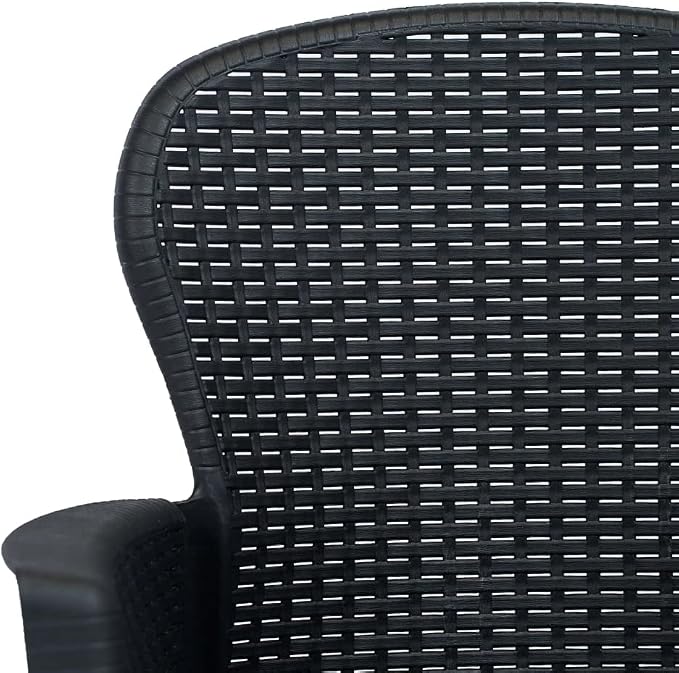 7 Piece Patio Dining Set & Outdoor Dining Set Anthracite Plastic Patio Table and Chairs Balcony Furniture for Lawn Backyard Front Porch 59.1 x 35.4 x 28.3 in